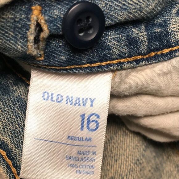 Vintage Y2K Old Navy Light Wash Distressed Denim Low Rise Bootcut Jeans / 16 - Picture 8 of 8